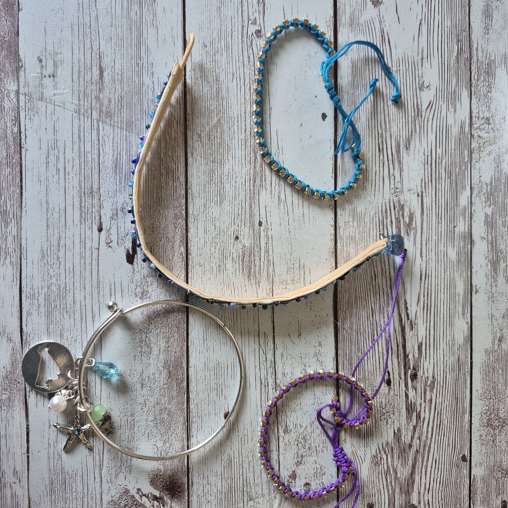 New Bracelet Bundle Blue and Purple Ocean Lover Preteen Jewelry